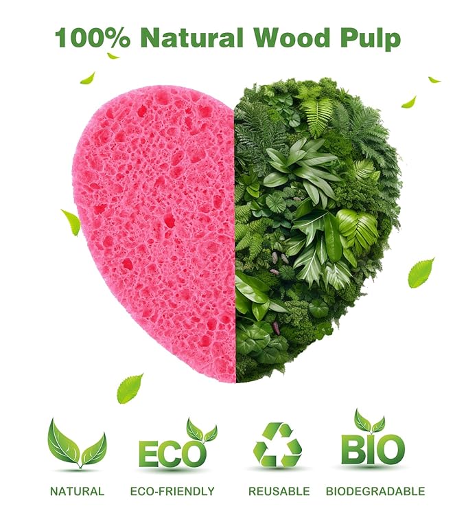 100% Natural Cellulose Face Sponge 50Pcs