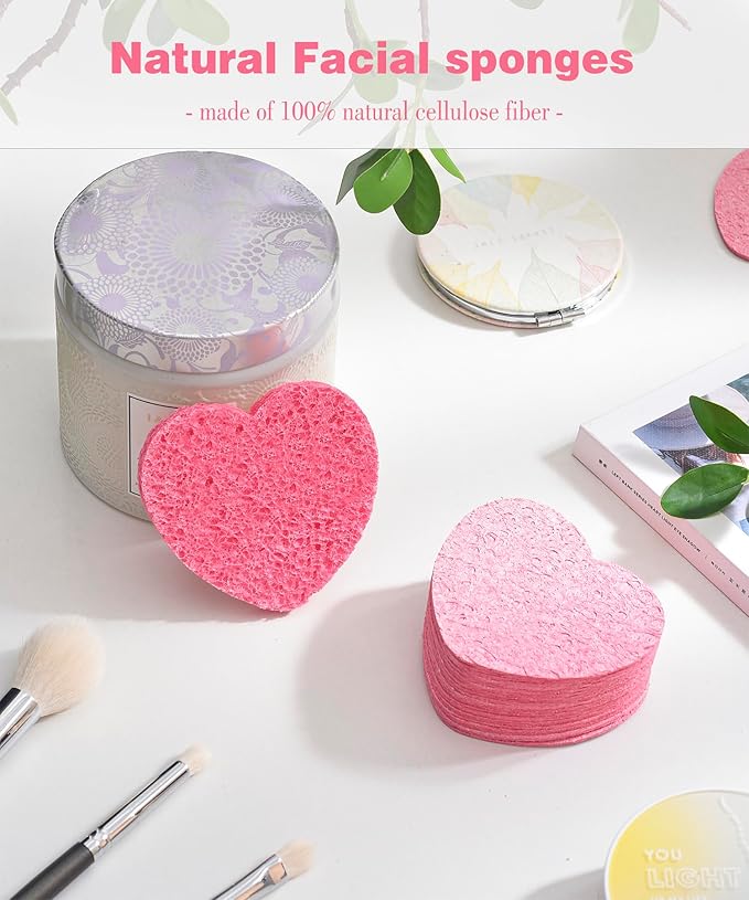 100% Natural Cellulose Face Sponge 50Pcs