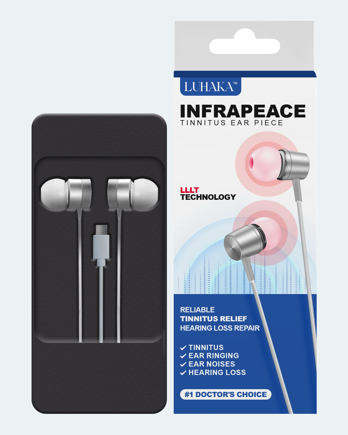 LUHAKA™ Infrapeace Red Light Therapy Ear Plugs