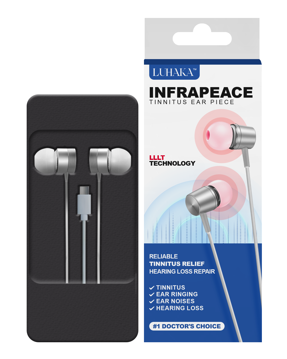 LUHAKA™ Infrapeace Red Light Therapy Ear Plugs 🎧