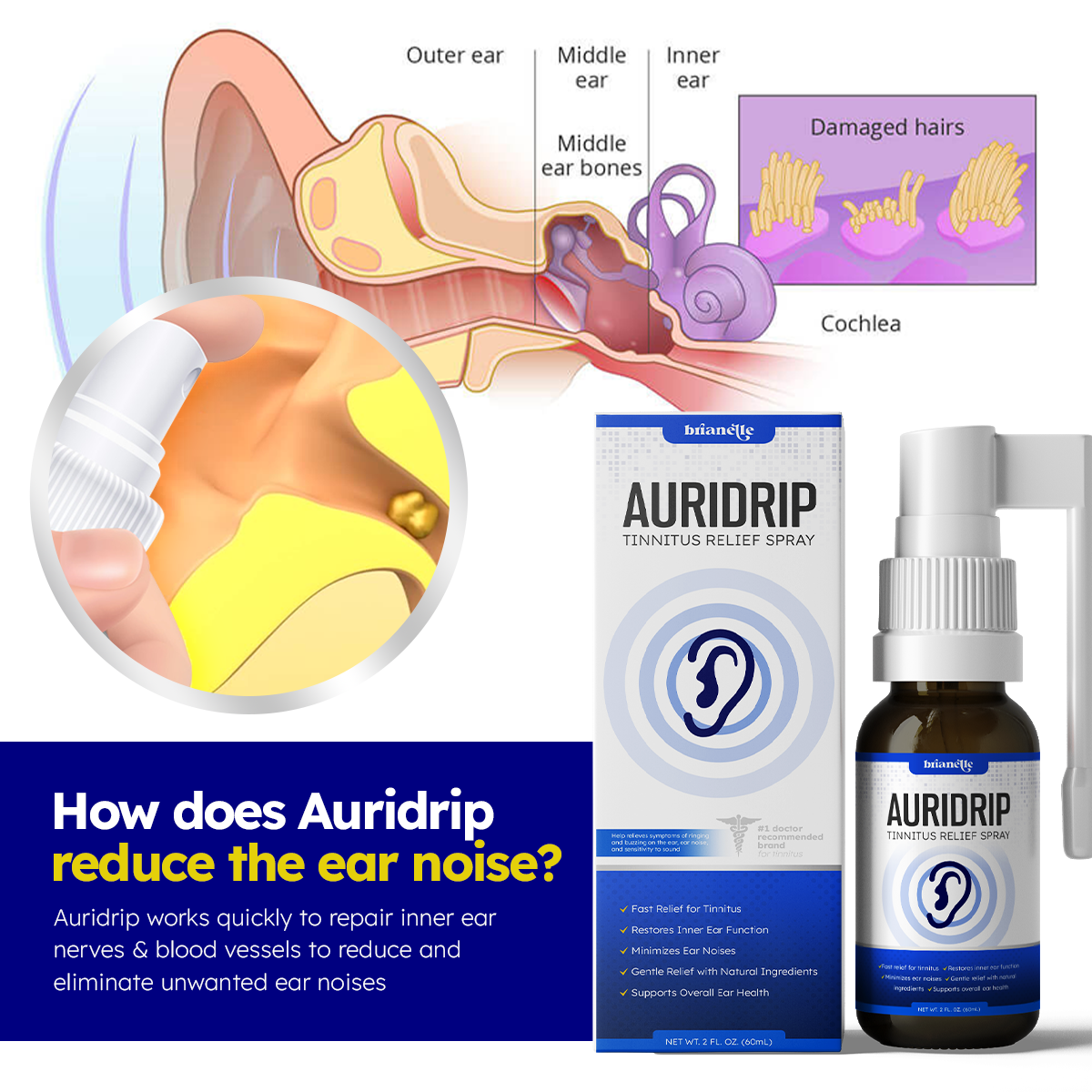 Brianelle™ Auridrip Tinnitus Relief Spray💎2