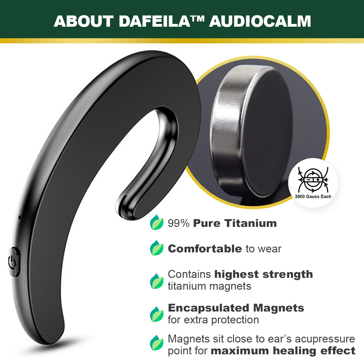 Dafeila™ AudioCalm Tinnitus Magnetic Therapy Device